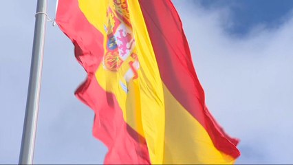 Una bandera de España con 25 metros de mástil honra la memoria de víctimas del Covid