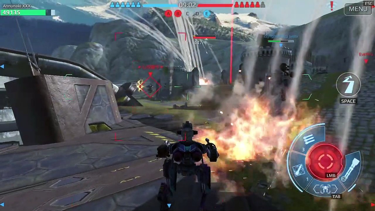 War Robots PC Gameplay - My Teammates Didnt Notice They Are Being Grinded From The Rear By That Bot