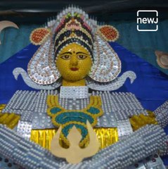Assam Artist Creates Durga Idol Using Medical Waste