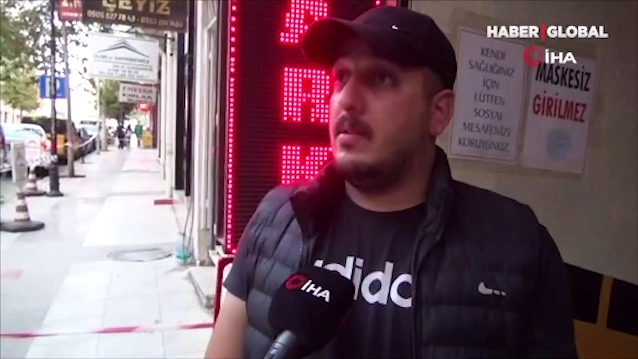 Çay içerken başına beton parçaları yağdı! Ölümden kıl payı kurtuluş güvenlik kamerasında