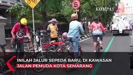 Asik Jalur Sepeda Baru di Jalan Pemuda Semarang