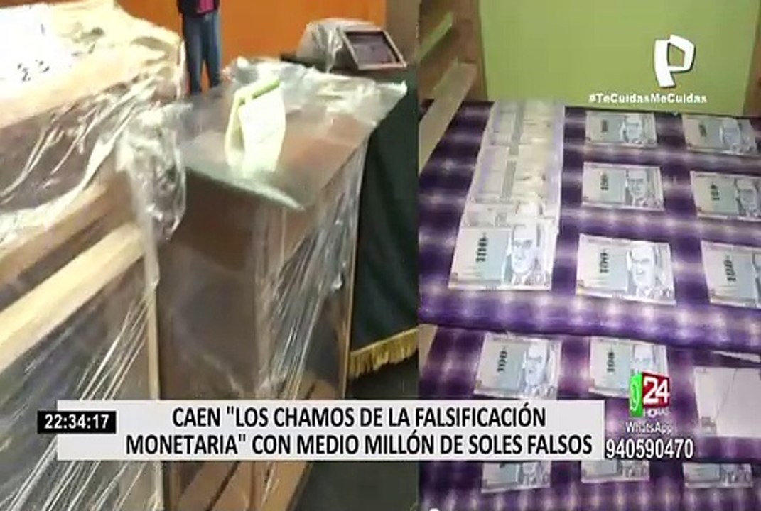 PNP captura a "Los Chamos de la falsificación monetaria" con medio millón de soles falsos