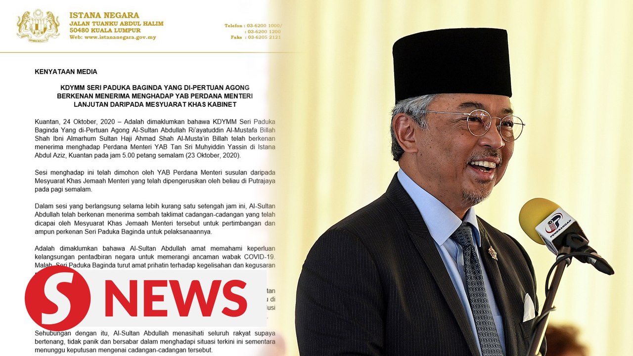 King urges M'sians to remain calm and not to panic