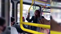 - Yüzüne tüküren kadını iterek otobüsten attı