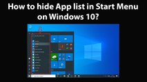 How to Hide App list in Start Menu on Windows 10?