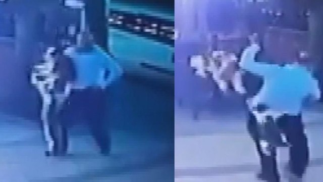 Köpeğini gezdirirken kedi saldırısına uğrayan adamın korku dolu anları
