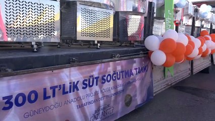 Gaziantep'te süt üreticisine 300 litrelik süt soğutma tankı