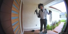 Guy Dressed As Fictional Character With Scissor Hands Makes Halloween Care Package Delivery