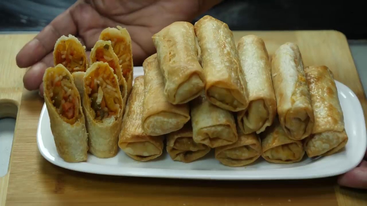 बेक्ड नूडल्स स्प्रिंग रोल्स । Baked Spring Rolls with Homemade Sheets -Veg spring rolls Indian style