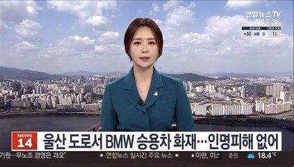 Download Video: 울산 도로서 BMW 승용차 화재…인명피해 없어