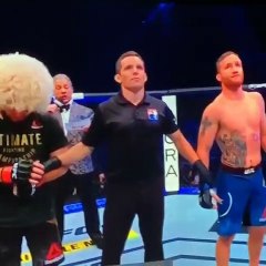 Submission given by khabib to Justin gaethje