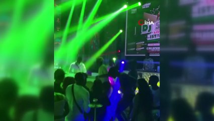 Gece kulübünde skandal görüntüler...Maske mesafe hiçe sayıldı, nargileler masalarda yerini aldı