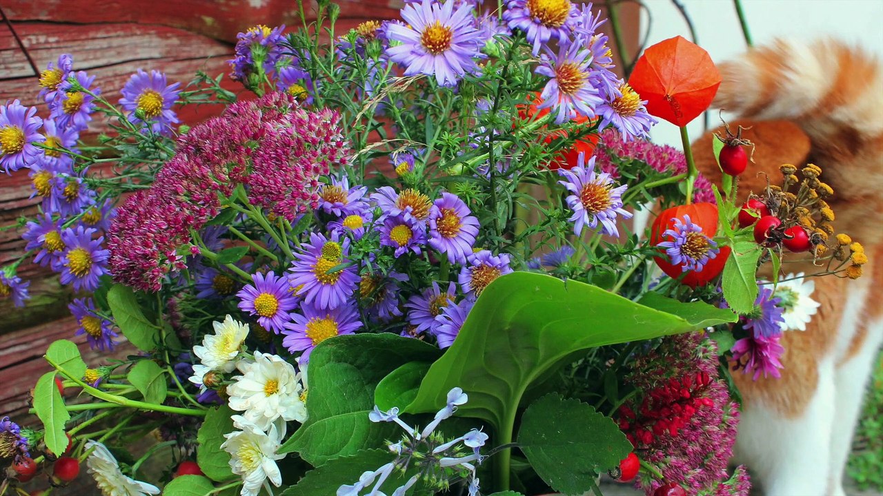 Herbstblumenstrauß Oktober