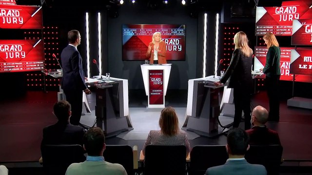 Marine Le Pen, présidente du Rassemblement National est l'invitée du Grand Jury