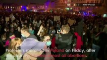 Protests in Poland against strict abortion law