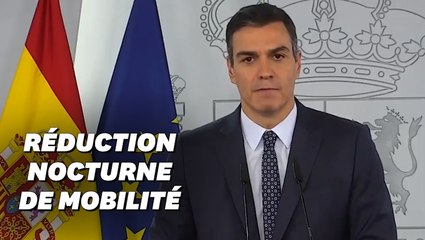 Download Video: En Espagne, Pedro Sanchez instaure un couvre-feu qui n'en a pas le nom