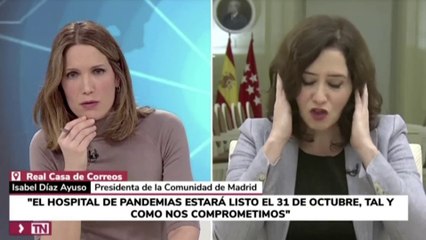 Ayuso no sabe responder en Telemadrid de dónde saldrá el personal del nuevo hospital de Valdebebas