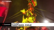 موج شادی در سانتیاگو پس از رای اکثریت به تغییر قانون اساسی شیلی