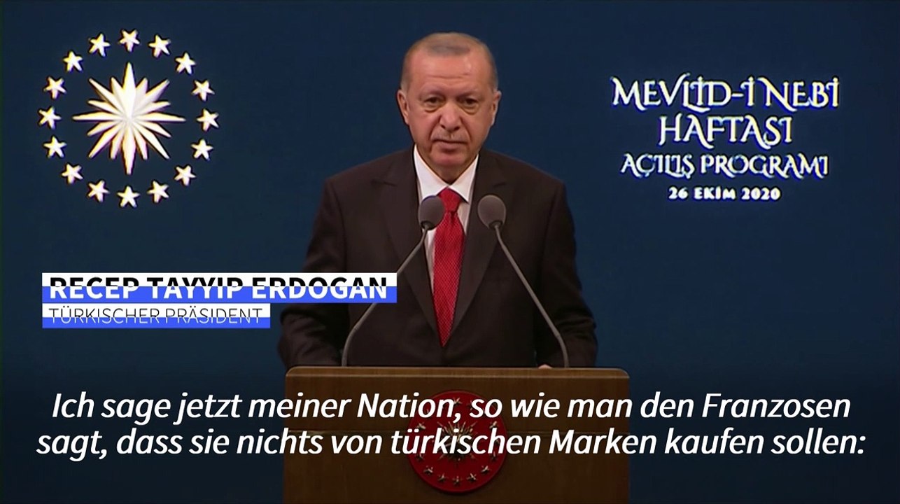 Erdogan ruft zu Boykott französischer Waren auf