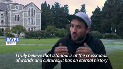 French-Swiss artist Saype unveils massive land-art project in Istanbul