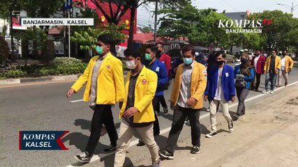 Diperiksa Polisi, Mahasiswa Lakukan Aksi Solidaritas dengan Jalan Kaki Menuju Mapolda Kalsel