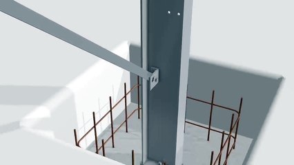 Steel Frame construction 3D animation