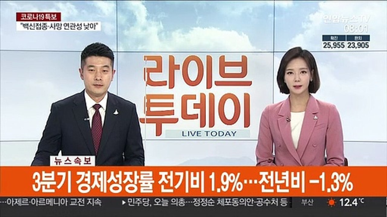 [속보] 3분기 경제성장률 전기비 1.9%…전년비 -1.3%