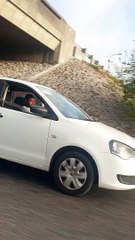 Man Letting VW Polo Drive Itself