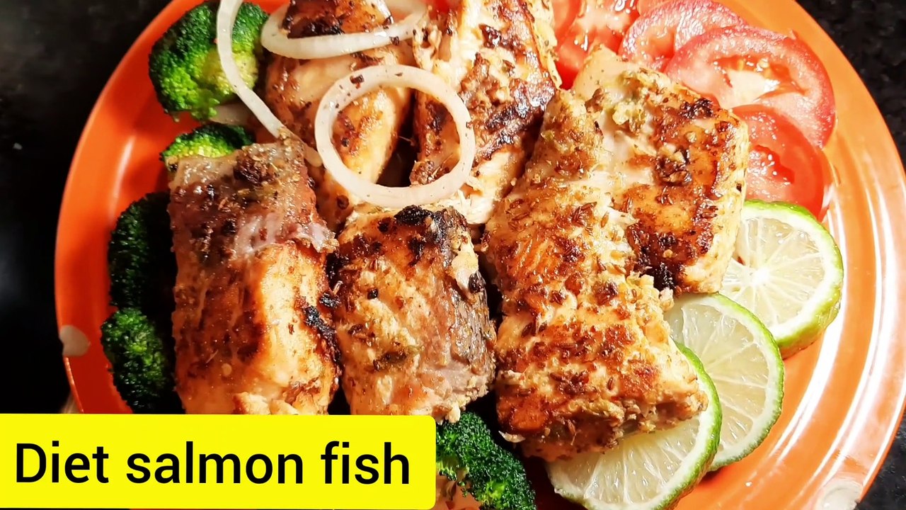 Diet salmon fish. Healthy salmon fish recipe