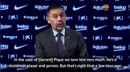Barcelona president Bartomeu rejects Pique criticism
