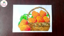 Acrylic Painting Fruits Basket| How to paint Mango in the basket easily| easy art