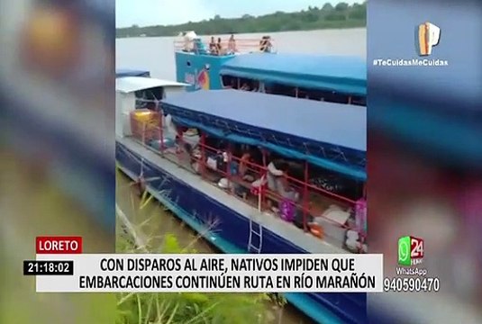 Loreto: con disparos al aire, manifestantes impiden que embarcaciones continúen ruta en río Marañon