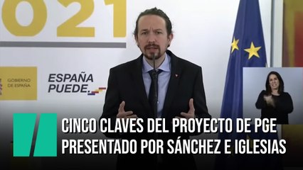 Cinco claves del proyecto de presupuestos presentados por Sánchez e Iglesias