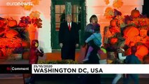 ویدئو؛ رئیس‌جمهوری آمریکا با «ترامپ کوچک» در جشن هالووین کاخ سفید