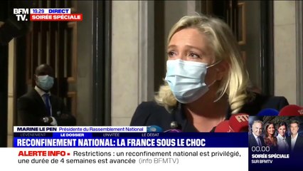 Marine Le Pen sur le reconfinement: "On ne nous a demandé notre avis sur rien"