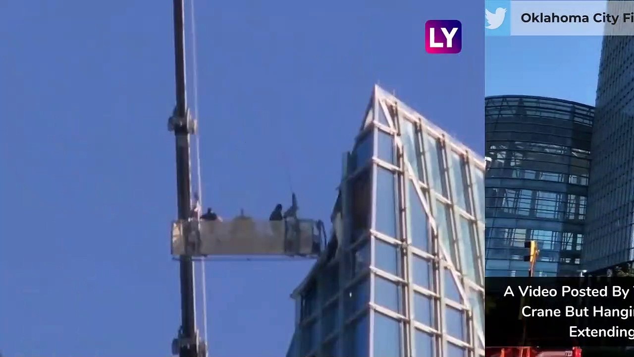 Window Cleaners Rescued from Swinging Lift atop Oklahoma High-rise Building