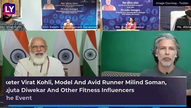 PM Narendra Modi Interacts With Virat Kohli, Milind Soman & Others On 1st Anniversary Of ‘Fit India Movement