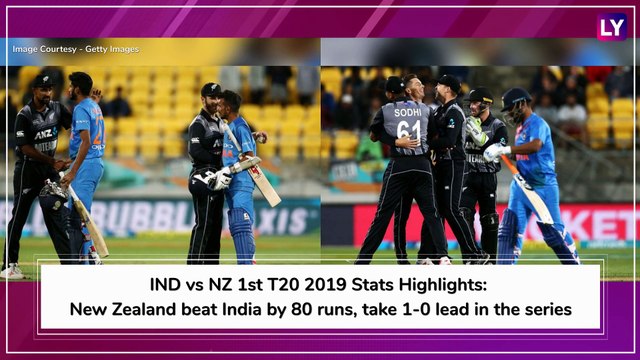 IND vs NZ 1st T20 2019 Stats Highlights: New Zealand beat India by 80 runs, take 1-0 lead in the series