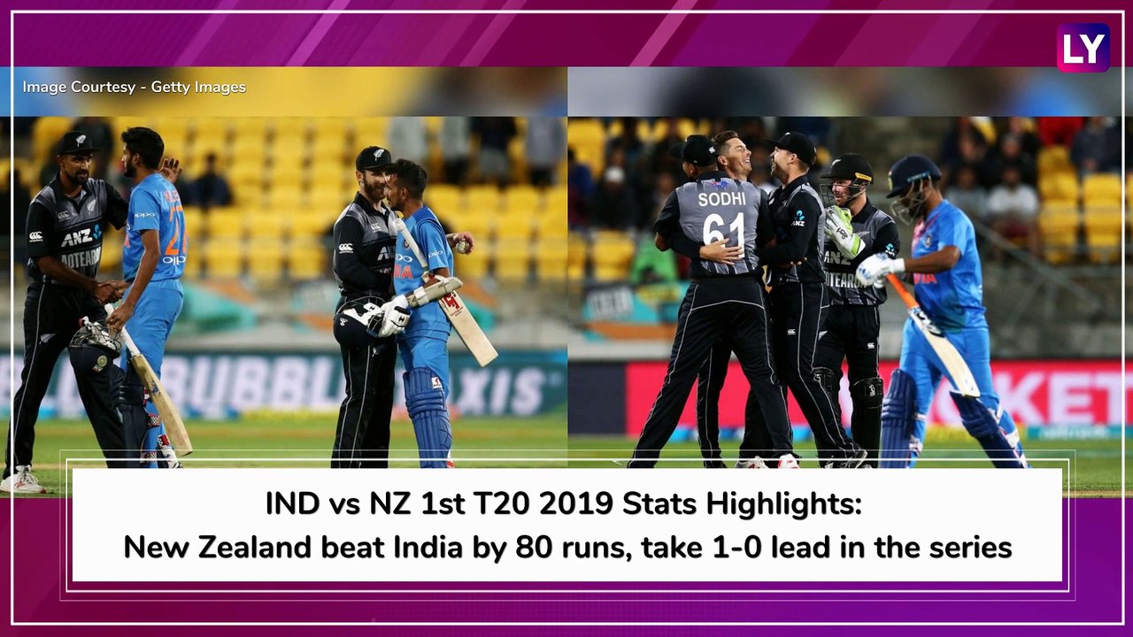 IND vs NZ 1st T20 2019 Stats Highlights: New Zealand beat India by 80 runs, take 1-0 lead in the series