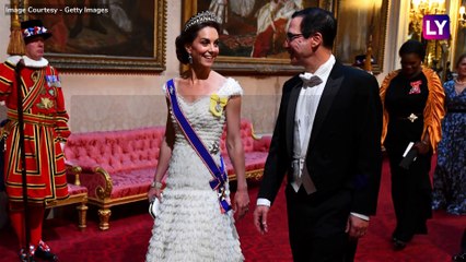 Kate Middleton Looks Spectacular In Princess Dianas Tiara At The State Dinner At Buckingham Palace