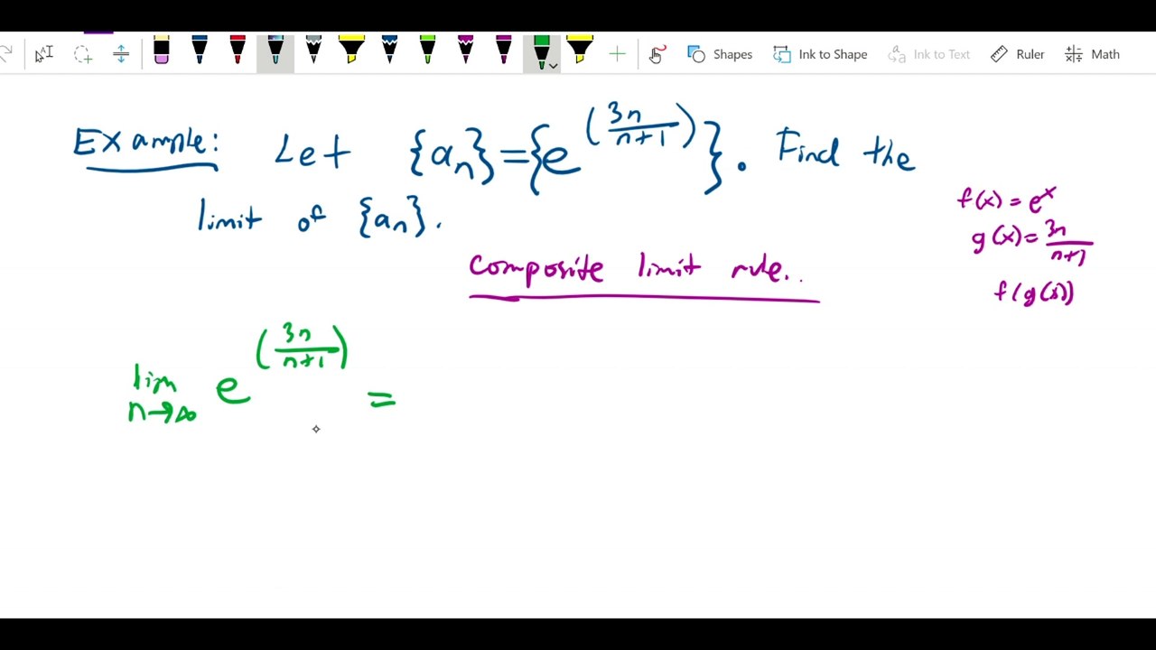 Sequences - composite limit rule, e to a rational function