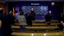 El presidente del FC Barcelona Josep Maria Bartomeu anuncia su dimisión