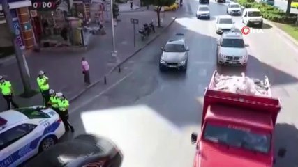 Drone tespit etti yayalara ceza yağdı