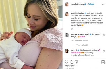 Camilla Thurlow welcomes baby daughter