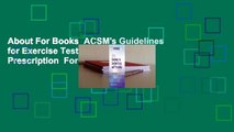 About For Books  ACSM's Guidelines for Exercise Testing and Prescription  For Kindle