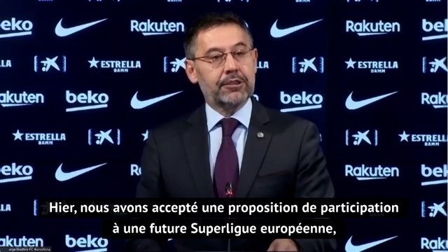 Bartomeu : nous avons accepté une proposition de participation à une future SuperLeague européenne