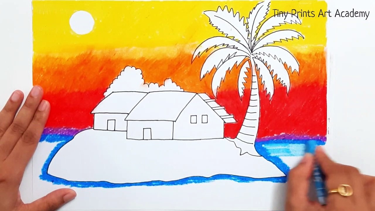 Draw so easy scenery of house