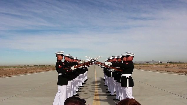 U.S Marines • Silent Drill Platoon & Blue Angels _Fat Albert_ Flyover