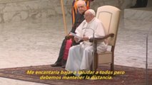 La audiencia general del papa, con pocos fieles y sin saludos