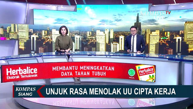Buruh Kembali Demo Cipta Kerja di Kawasan Monas Jakarta